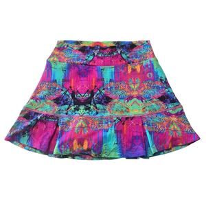 Dona Jo Athletic Skort Womens Size S Tropical Print Built In Shorts